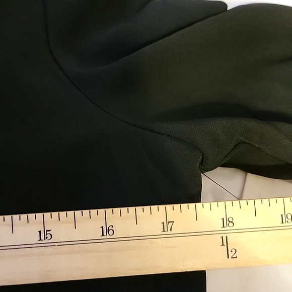 Nwt Cooper & Ella Matilda Black Dress Ruffled Hem Sleeves Gold Zip Back LBD Mini - Picture 5 of 5